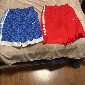 Nike Camo Blue and Vibrant Red Shorts